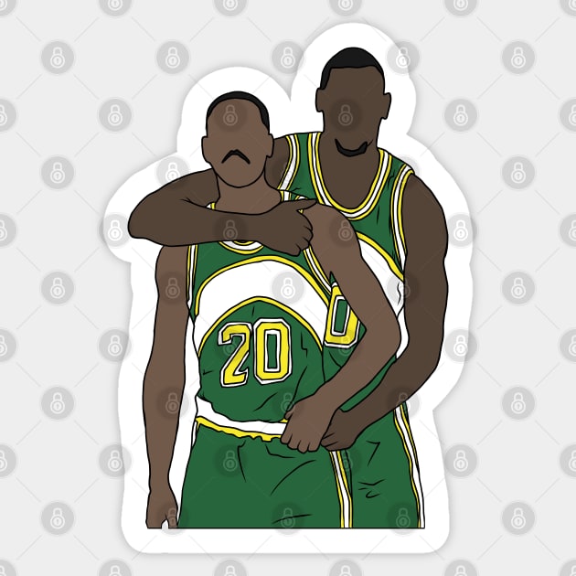 Gary Payton And Shawn Kemp Sticker by rattraptees